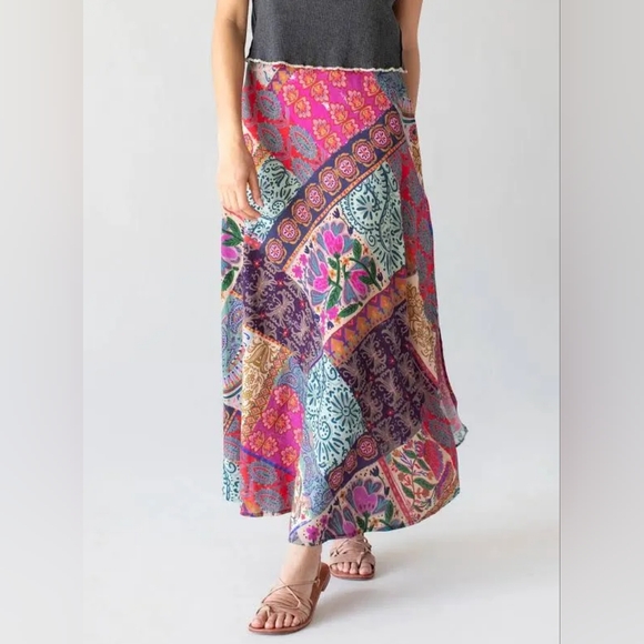 Natural Life Boho Patchwork Patterned Maxi Skirt - Picture 1 of 1